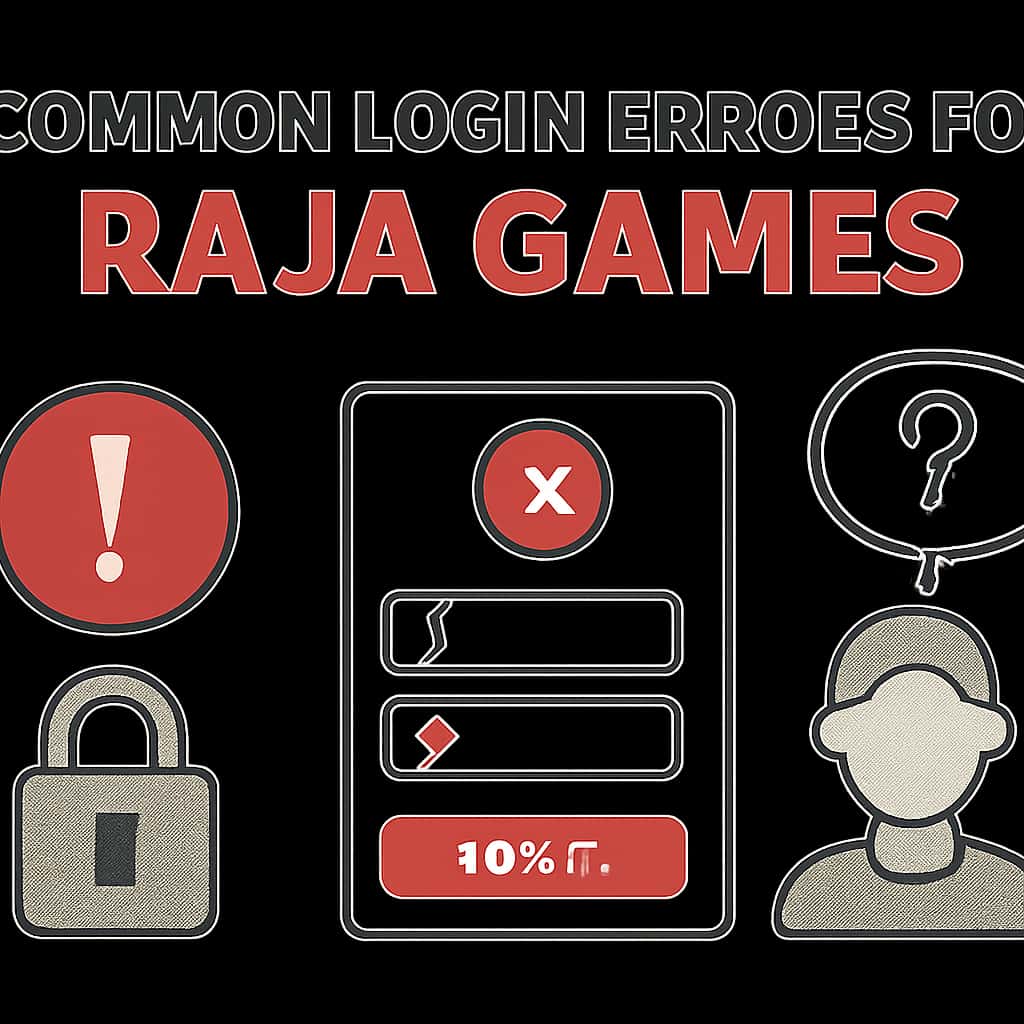 A diagram showing the troubleshooting steps for Raja Games login errors.