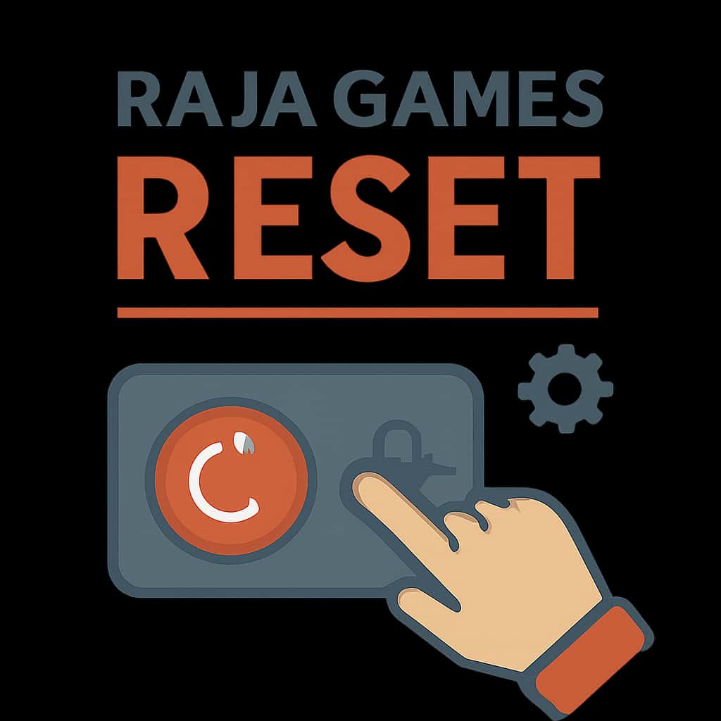 An educational illustration outlining the steps for Raja Games Reset.