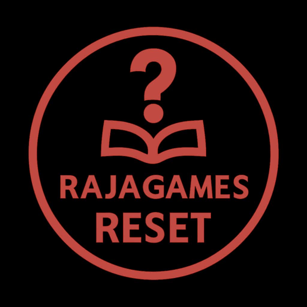 An icon representing the Raja Games Reset feature, designed in #c4181a.