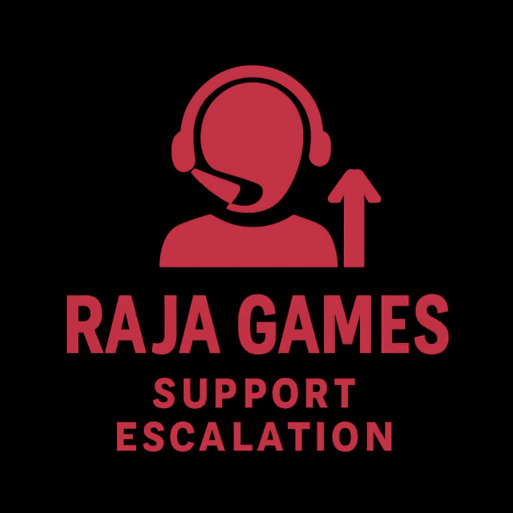 Badge representing support escalation for Raja Games.